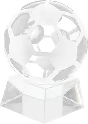 NULYLU Football Ornaments Fancy Soccer Ball Stand Ball Base Sports Clear Indoor Quartz Sphere Stand Shape LED Soccer Ball Holder Football Display Stand Football Display Holder Crystal