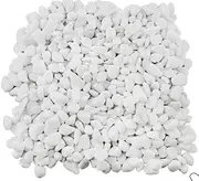 White Pebbles Nuggets 6-8mm – 250g Pack - for Indoor Planters, Landscaping, Projects School for Arts & Crafts, Resin Art, Aquarium, Garden Decoration/Fireplace, Christmas Decorations Home DIY