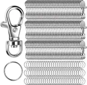 LEOBRO 240PCS Metal Swivel Snap Hooks and Key Rings, 120PCS Small Lobster Claw