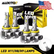 Q16 H11/H8 H9 LED Headlight Bulbs Combo Conversion 2Kits White 6000K Cool White (for: Porsche)