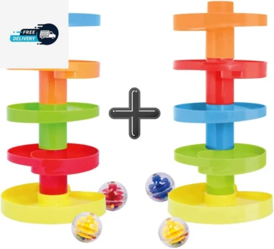 Weofferwhatyouwant Educational Ball Ramp – Use 2 Ramps or Build 1 Big Tower – Mo