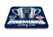 126867 GEELONG CATS 2022 AFL PREMIERS SINGLE CORK BACK COASTER PREMIERSHIP