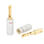 12PCS viborg 24K Gold Plated Audio BFA Banana Plug Connector Double screws lock
