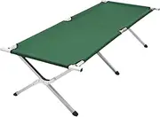 Oxford Cloth Foldable Camping Bed with Pillow Aluminium Alloy Folding Guest Bed Lightweight Travel Camp Cots for Adults