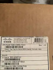 Cisco N9K-C9504-FAN Fan Tray for Nexus Chassis 9504 Cooling Fan