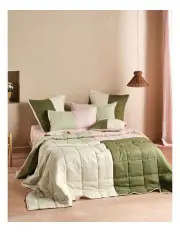 [Linen House] Nimes Patchwork Coverlet in Rose
