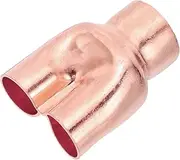 uxcell 1 3/8" x 1" x 1" ID Tee Y Type Copper Fitting, 1 Pcs Welding Joint Split Union Intersection for HVAC, Air Conditioning Refrigeration System
