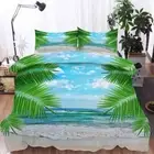 Sandy Beach Beautiful Sea Cloud 3D Quilt Duvet Doona Cover Set Pillow case Print