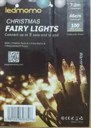 Ledmomo Christmas Fairy Lights 7.2m cable length Warm White