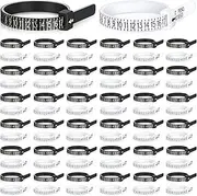 Xuhal 100 Pack Plastic Ring Sizer Bulk Reusable Finger Size Gauge Measure Tool Jewelry Ring Sizing Kit Finger Measurer for Men and Women, 1-17 USA Rings Size White and Black