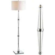 JONATHAN Y Francine 60" Crystal LED Floor Lamp, Chrome/Clear