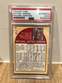 在飛比找Yahoo!奇摩拍賣優惠-~MJ 簽名鑑定卡~ 1990 Hoops Michael 