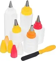 MOLUCKFU Safety 6pcs Cake Decorating Gadget Cookie Piping Nozzles Icing Bottles for Baking Supply Household Accessory