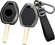 ontto Key Fob Cover Metal and Leather Key Case Compatible with BMW 3 5 7 Series M3 M5 M6 X3