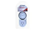 Timer 24Hour Switching Period 15min Intervals White 120mm x 70mm 240V 10A