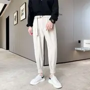 Tapered Cropped Pants Almond - L