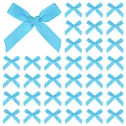 100-Pack Mini Craft Ribbon Bow 1.6x1 Inch for Craft DIY[Turquoise Blue]