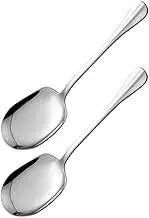 VERDANVERSE 2pcs Extra Large Square Head Stainless Steel Serving Spoons for Buffets Family Dinners and Parties Versatile Kitchen Tool Dishwasher Safe for Rice Soup and Salads