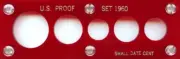 Capital Plastic 2" x 6" 5-Coin "U.S. Proof Set 1960 - Small Date Cent" - Red