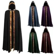 Wizard Cosplay Costume Cape Cloak Robe Coat Medieval Gothic Outfit Halloween AU