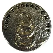 50 Pack Gadsden Don't Tread On Me Round Gold Color Motorcycle Hat Cap Lapel Pin