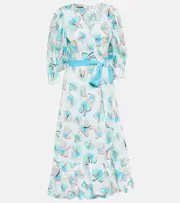 [Diane von Furstenberg] Diane von Furstenberg Roxanna wrap midi dress AU 18 blue