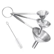 Small Funnels for Filling Bottles 3 Pcs Stainless Steel Kitchen Funnel Set wi...