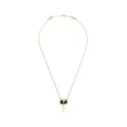 [VALENTINO] Collana con logo v smaltato ovale Gold