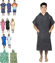 COR Board Racks Surfing Changing Towel Robe with Hood/One Size Fits All/Great for Changing Out of Your Westuit and Keeping Warm/for Surfing/Swim Team and Water Polo (Gray)