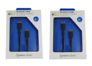 2-PACK Tech & Go 6Ft USB-C to USB-C Braided Cable in Black 215-1238-TG4