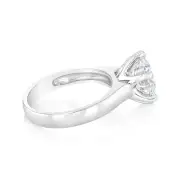 Luminesce Lab Grown 18ct White Gold 3 Carat Certified Diamond Solitaire Ring, P