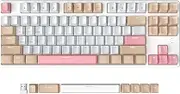 AJAZZ AK871 Wireless Gaming Keyboard 75%, Bluetooth5.0/2.4G Dual Modes, TKL 80% Mechanical Keyboard with Hot-Swappable Linear Red Switch, Compact 87 Key US Layout, No Backlit for Win/Mac - White