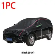 Universal Half Car Cover Waterproof Outdoor Cover Oxford Sun Rain Uv Protection Dustproof Snowproof Car Body Cover for SUV Sedan SUV Black