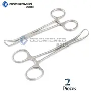 2 Backhaus Towel Clamp Forceps 3.5" Surgical Dental Inst