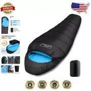 Compact 3-4 Season Mummy Sleeping Bag with Inner Pocket & Easy Clean Fabric