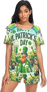 [RPLIFE] St Patricks Day Jammies for Women, Womens Matching Lounge Set, St Patricks Day, X-Large