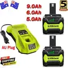 9.0Ah For Ryobi One + Plus RB18L50 18V 6Ah Li-ion Battery P108 P105 LED /Charger