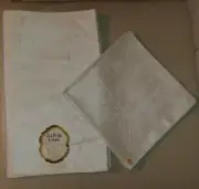 Vintage Elegant All Pure Linen Tablecloth 51” x 75” & Six Napkins 20” X 20” NEW