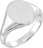 [JewelryWeb] 925 Sterling Silver 12x10mm Polished Signet Ring Size 6.5 Band Style-Ring for Women