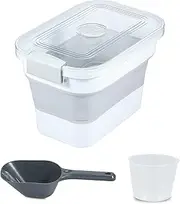 Container Dog Pet Cat Flour Sugar Kitchen Rice Food Grade Cat Food Storage Bin Multifunctional with Measuring Cup Pet Food Scoop (Small)