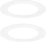 uxcell 2-Pack Goof Rings for 2 Inch Recessed Lights, 2.4" ID 3.6" OD Durable Steel Trim Ring Flush Mount White Can Light Trim Ring Cover for Ceiling Can Downlights