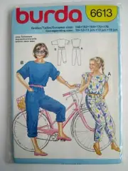 NEW Vintage BURDA Sewing Pattern Jumpsuit Junior's Girls Youth Romper 1980s 6613