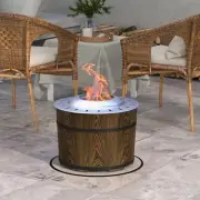 Outsunny Smokeless Fire Pit with Mat, 20" Firepit, Magnesium Oxide, Brown