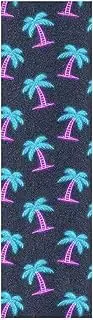 Amooorous Colorful Fluorescent Neon Beach Coconut Trees Skateboard Grip Tape Sheet Anti Slip Fusion Grip Tape for Scooters Non-Skid Cruiser Griptape 33×9 Inch