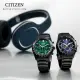 【CITIZEN 星辰】亞洲限定藍面黑鋼帶三眼計時腕錶-藍x黑 / 43mm(CA4458-88L)