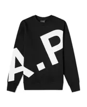 A.P.C. Logo-Printed Crewneck Sweatshirt S,XS,L,M Black