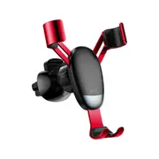 Metal Gravity Linkage Auto Lock Car Mount Air Vent Holder for iPhone Xiaomi Mobile Phone RED COLOR