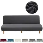 Jacquard Elastic Fabric Solid Color Armless Home Decor Sofa Bed Cover Protector