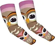 [FHEDVBN] Owls family Arm Sleeves Compression Arm Covers for Men Women Outdoor Sun Sleeves Cooling Sports Sleeve, Black