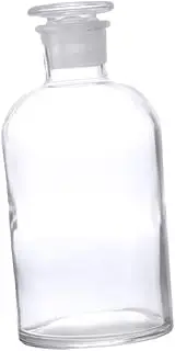 STOBAZA 1Pc Narrow Mouth Glass Reagent Bottle with Scale Storage for Chemicals and Solvents for Laboratory Use Easy Identification with Frosted Glass Stopper